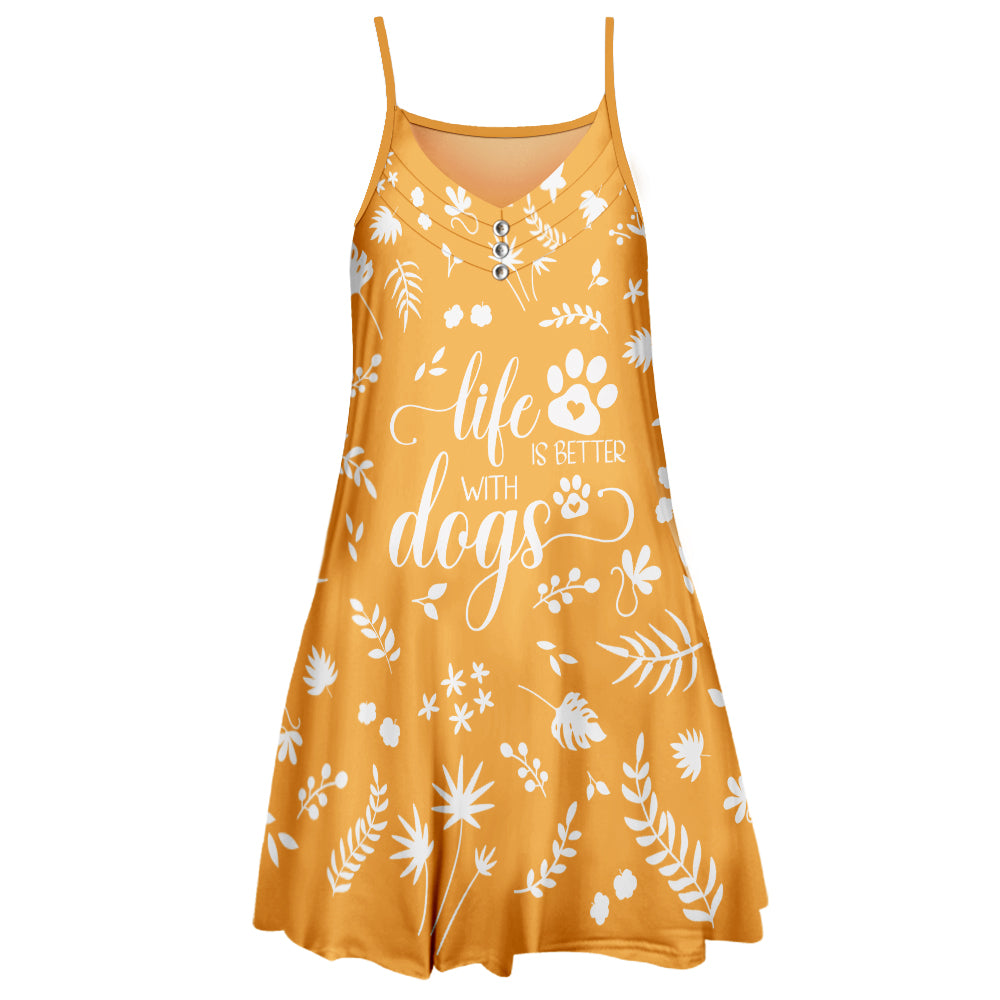 Life Is Better With Dog 2 - Stylish Adjustable Strap Dress for Dog Lovers
