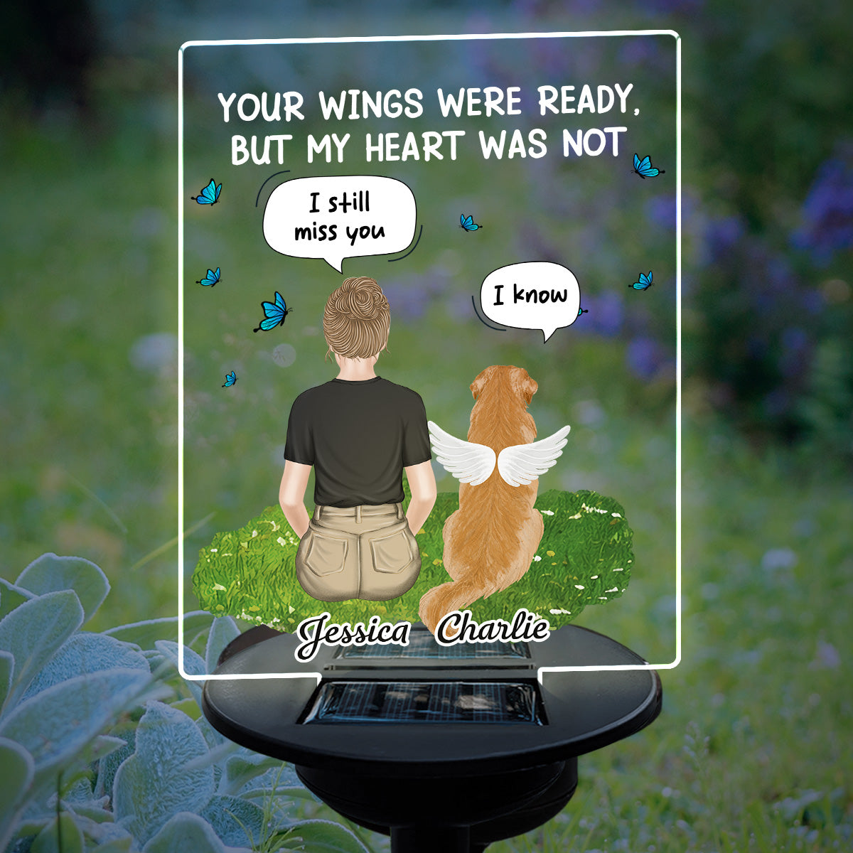 Personalized Custom Solar Light - My Heart Was Not Ready To Lose You: A Memorial Tribute