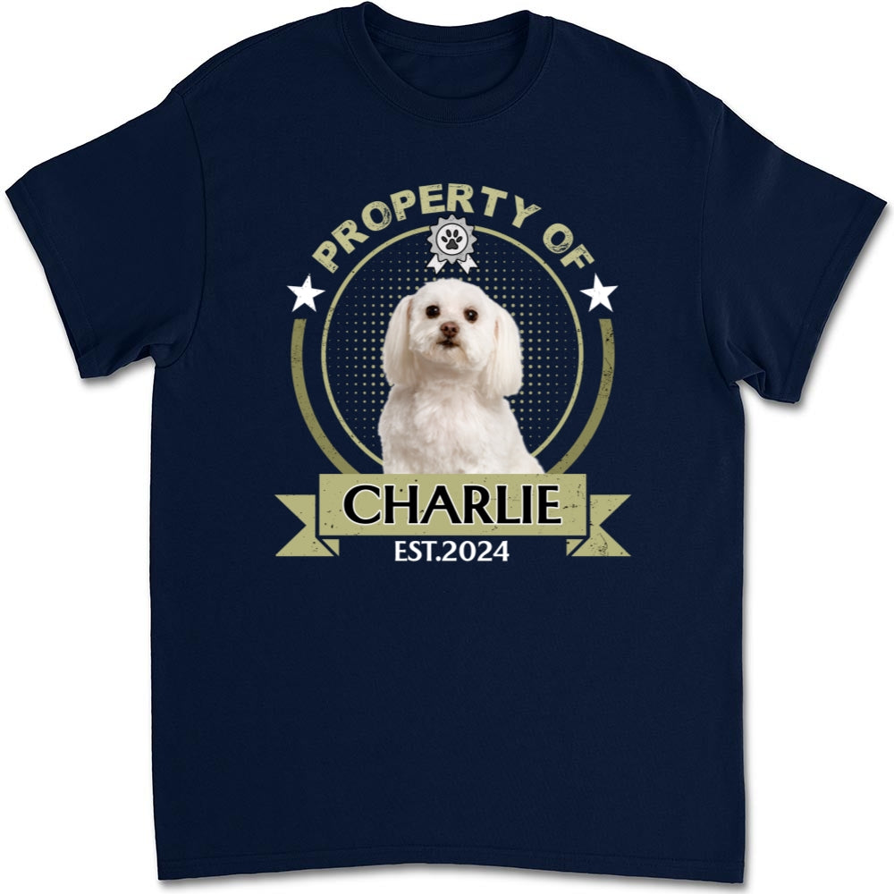 Personalized Custom Unisex Property Of Human Dogs Photo T-Shirt - Perfect Gift for Pet Lovers
