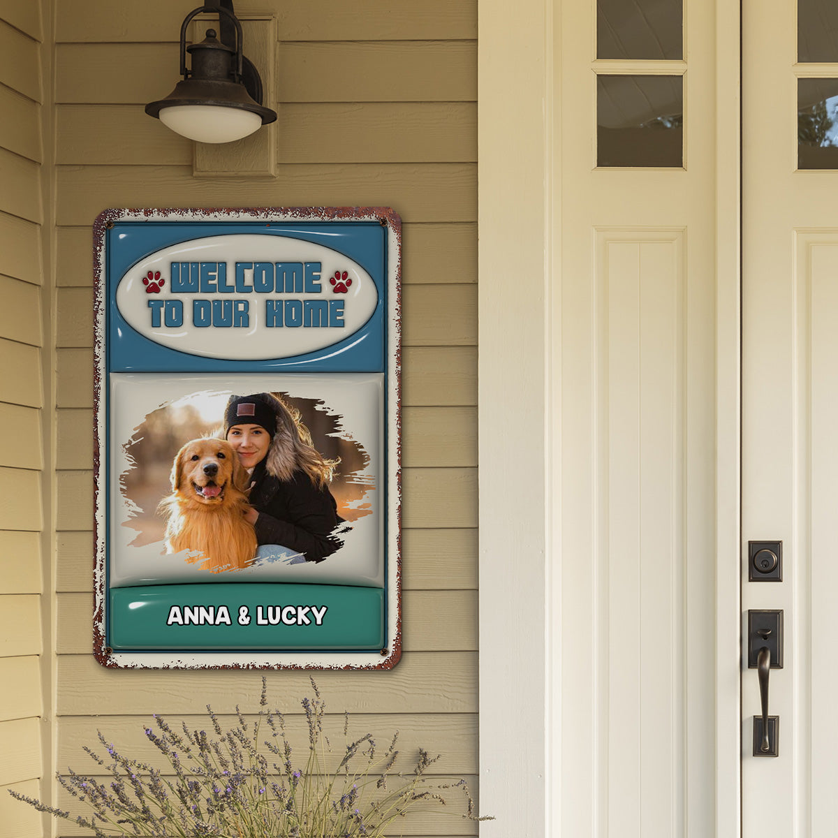 Welcome To Our Home Personalized Custom 3D Inflated Effect Metal Sign - Heavy Gauge Aluminum, 2 Sizes Available