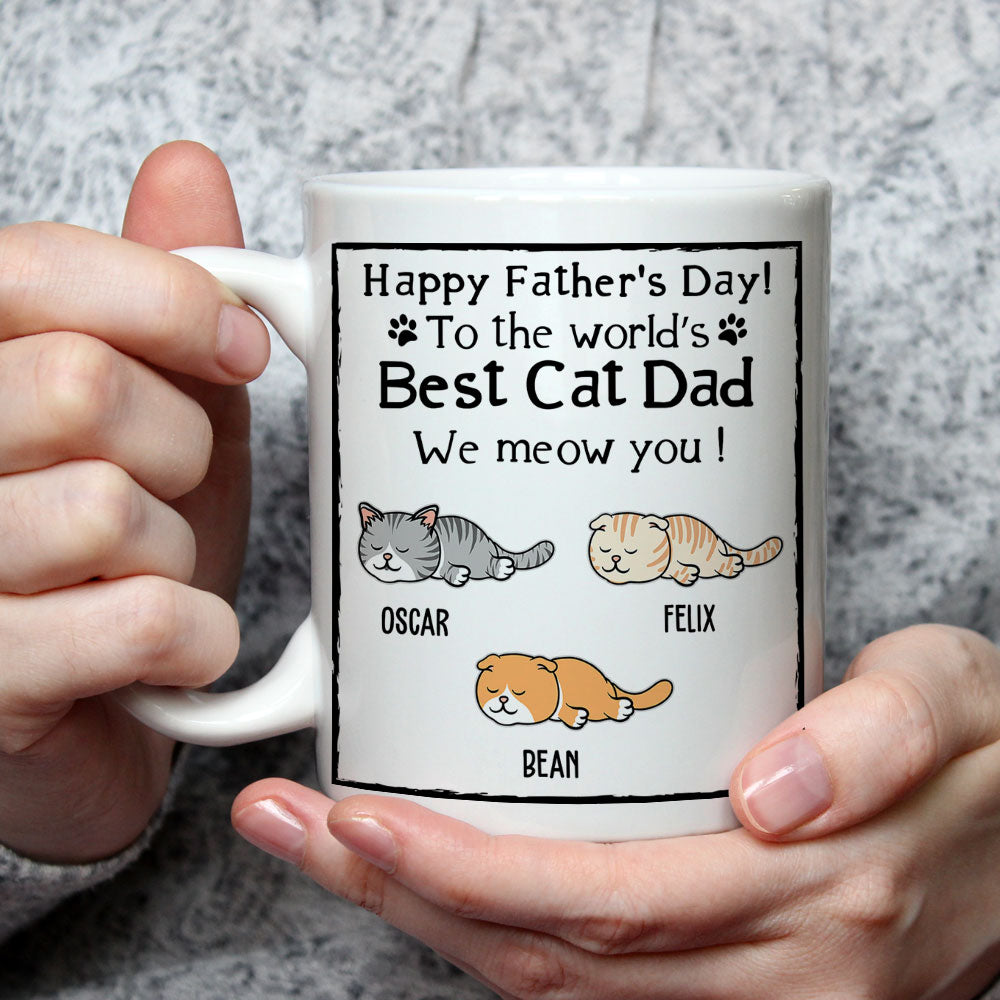 Best Cat Dad - Personalized Custom 11oz/15oz Coffee Mug for Pet Lovers