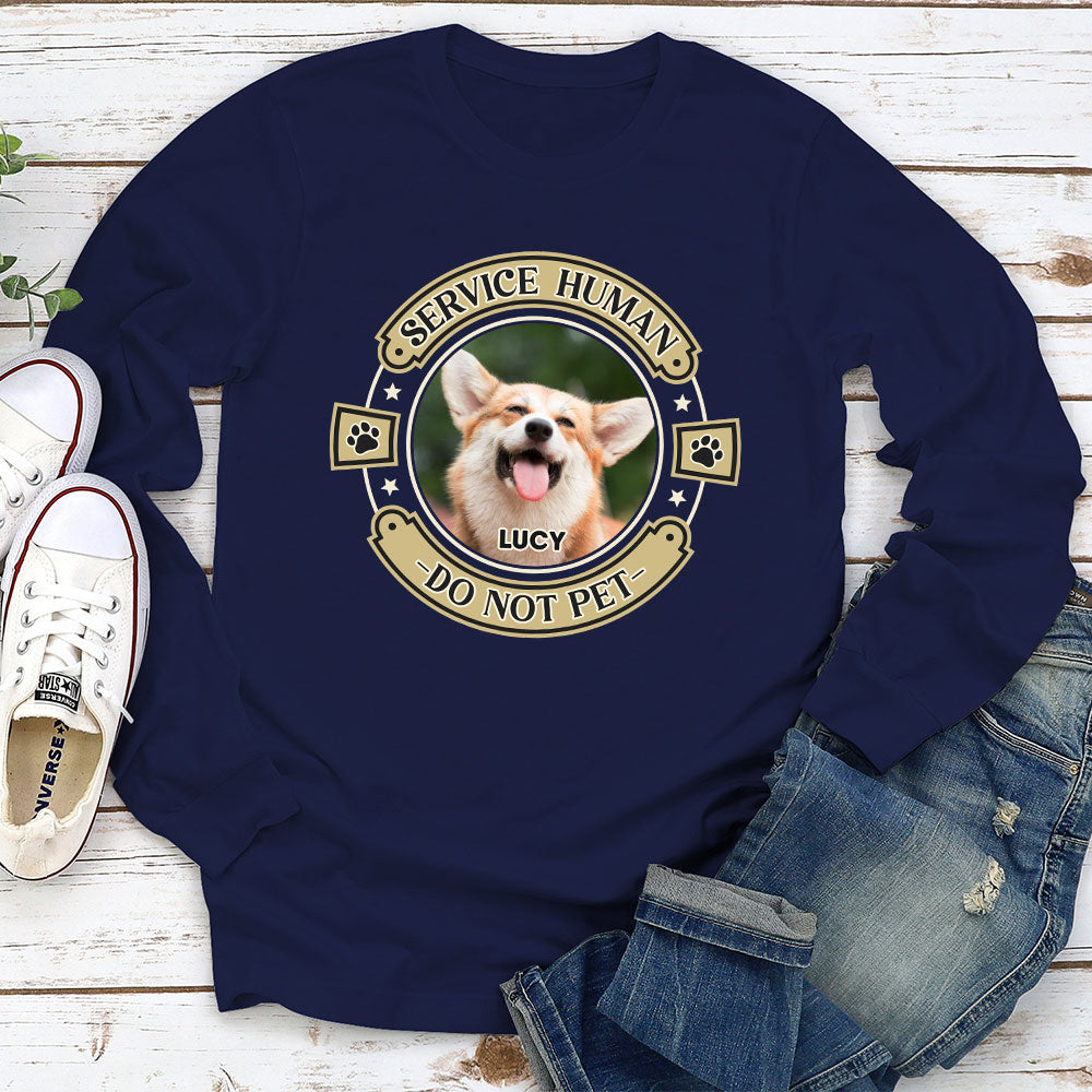 Unique Personalized Custom Long Sleeve Human-Dog Photo T-Shirt - Ideal Gift for Pet Lovers