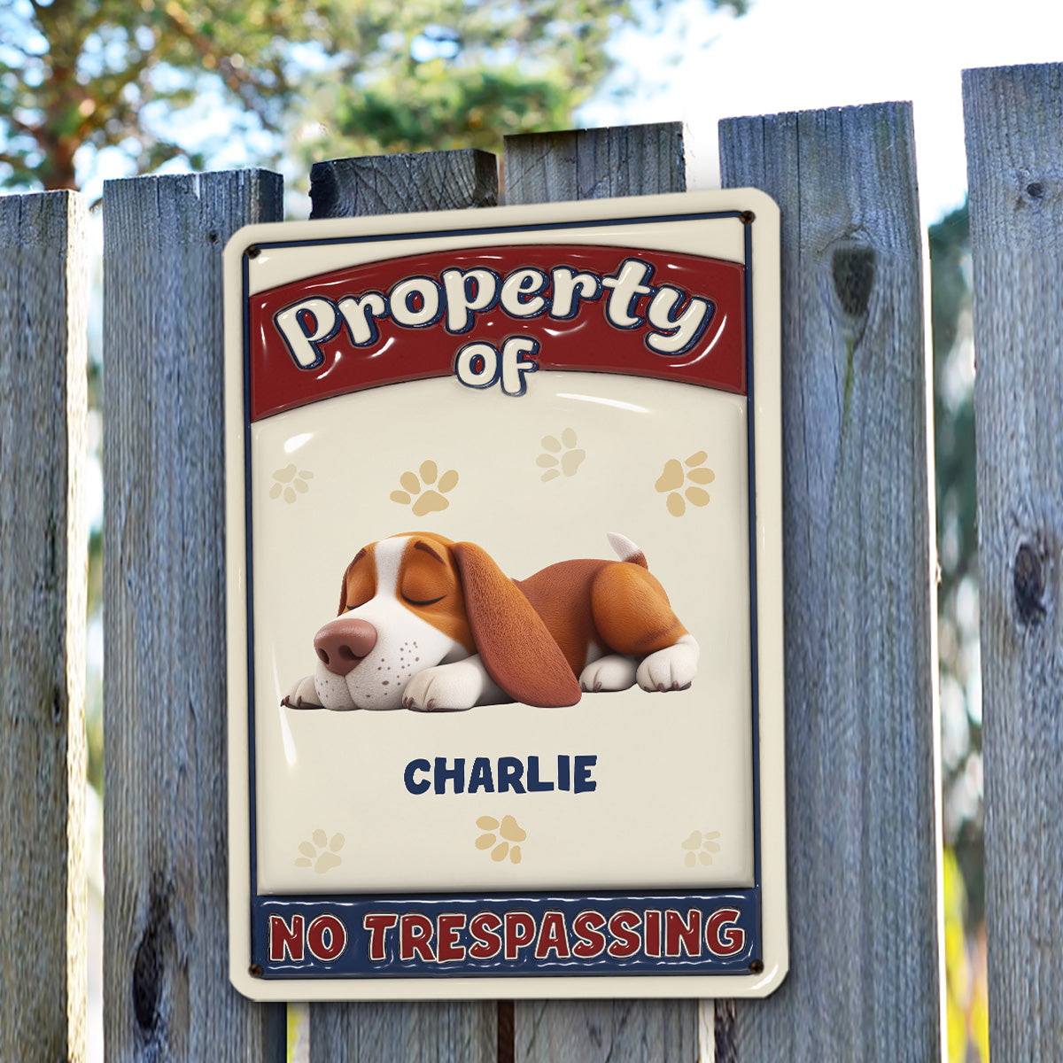 Personalized Custom 3D Inflated Effect Heavy Gauge Aluminum Metal Sign - Property Of My Dogs