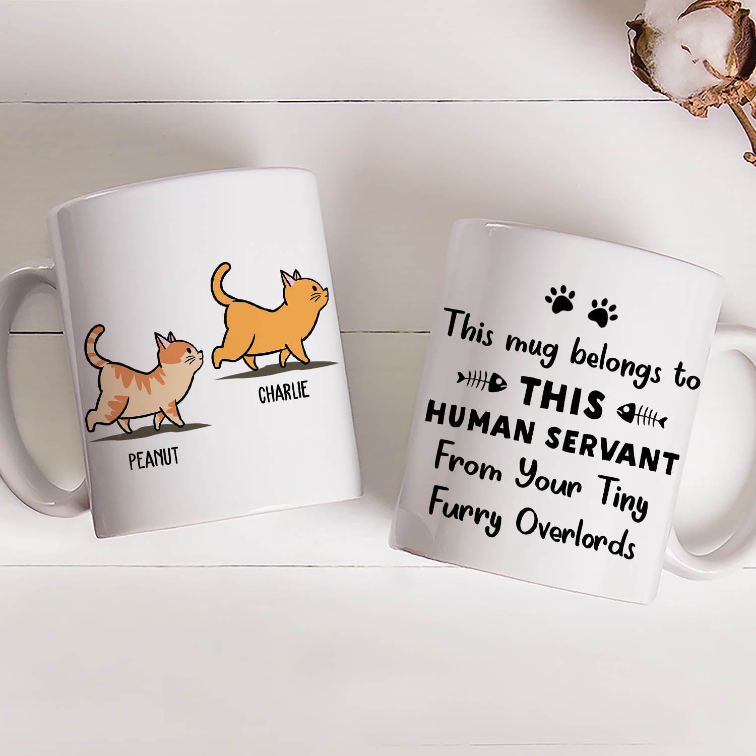 This Human Servant - Personalized Custom Coffee Mug for Pet Lovers