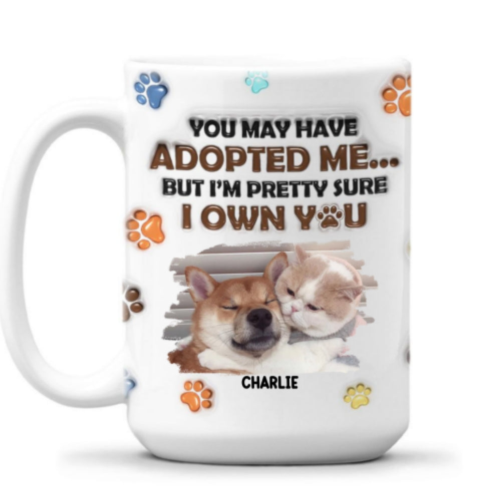 Personalized Custom 3D Inflated Effect Photo Mug - We Sure We Own You Photo Version 2, 11oz High - Quality Ceramic
