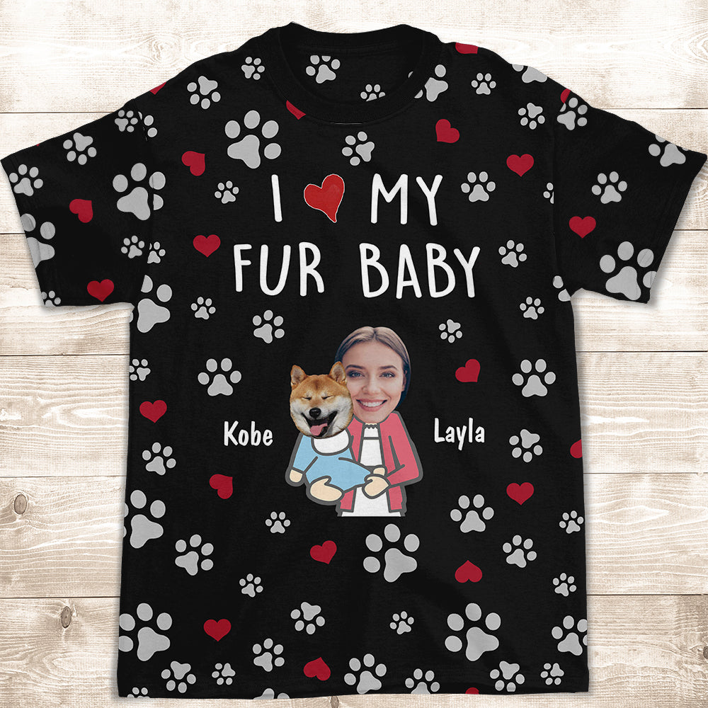 Love My Fur Baby - Exclusive Personalized Custom Photo All-over-print T-shirt for Everyday Wear