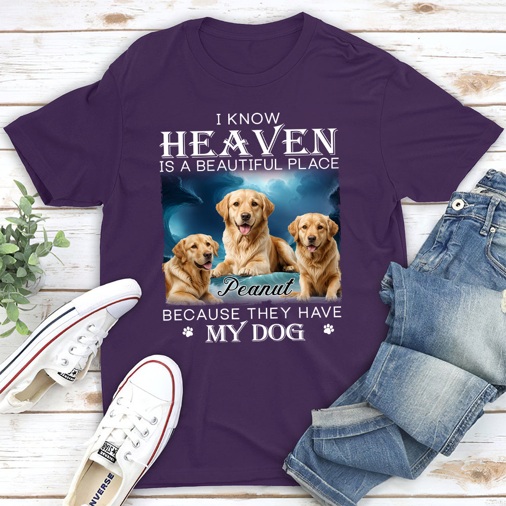 Customizable Personalized Unisex Pet Paws In Heaven T-shirt - Ideal Gift for Pet Lovers