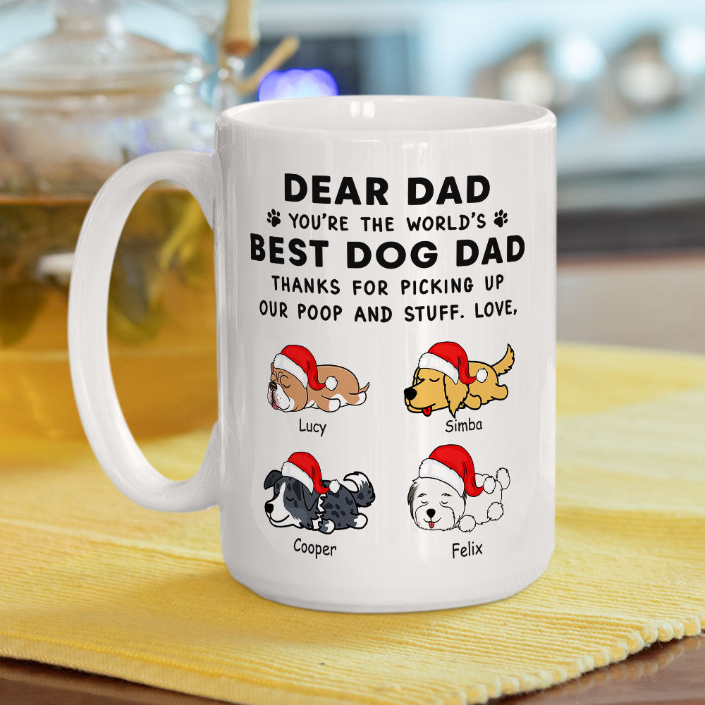 Dear Dad Sleeping - Unique Personalized Custom Coffee Mug for Pet Lovers