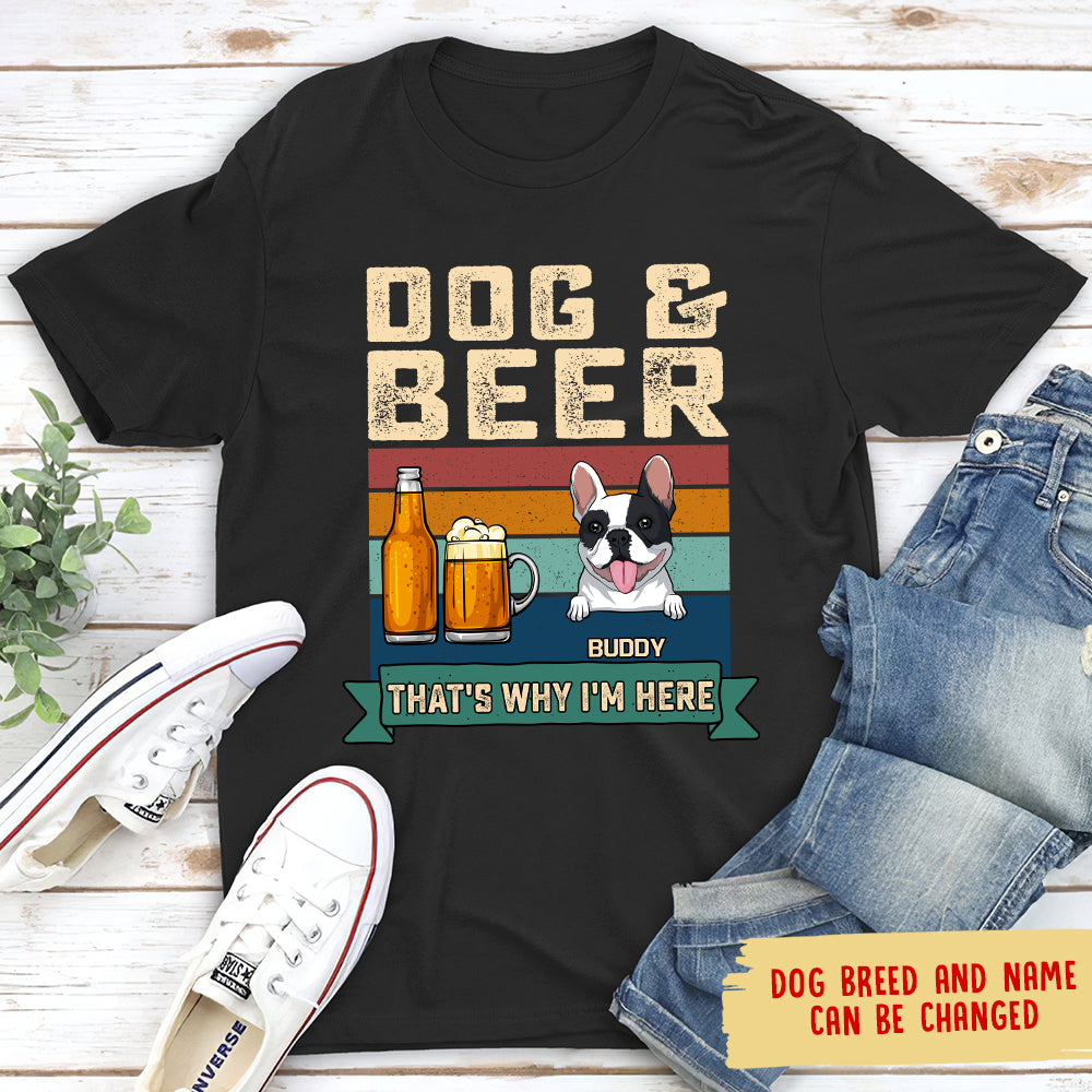 Customizable Unisex Dog And Beer Personalized T-shirt - Ideal for Pet Lovers