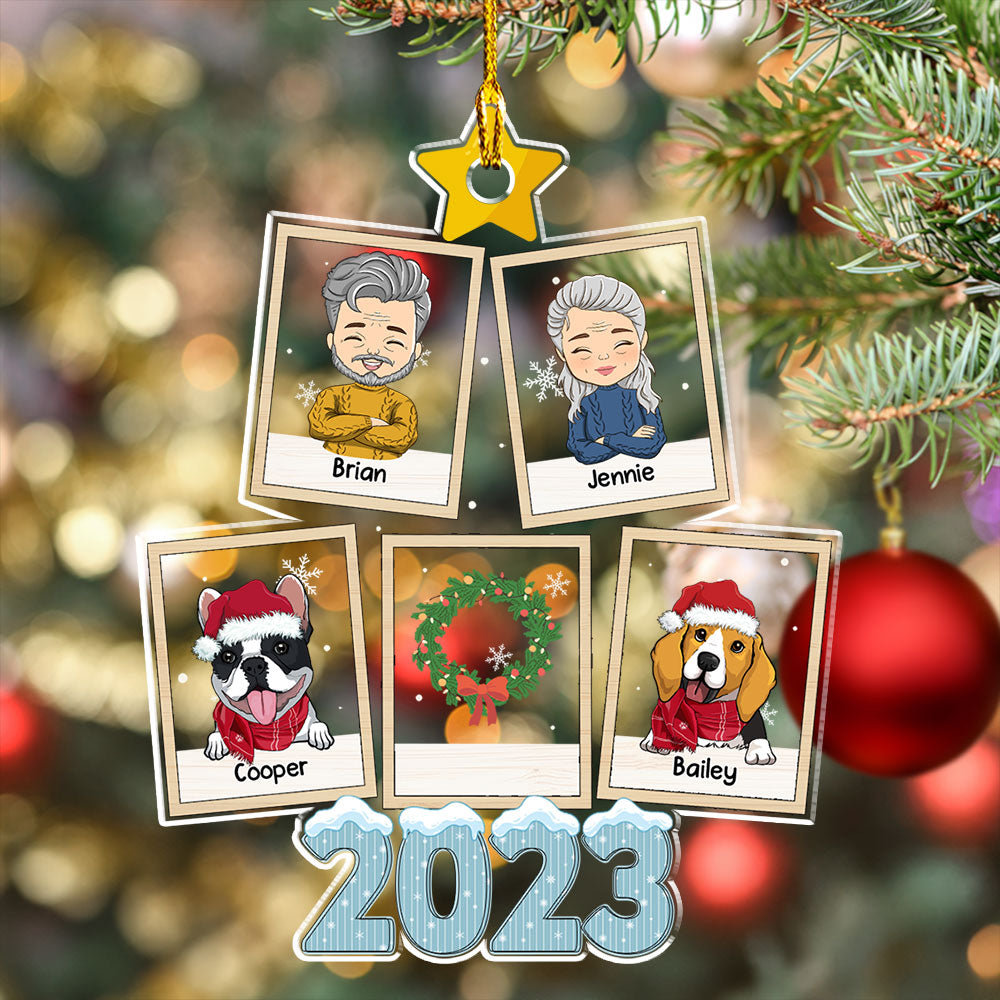 Customizable Personalized Christmas Pine Tree Acrylic Ornament