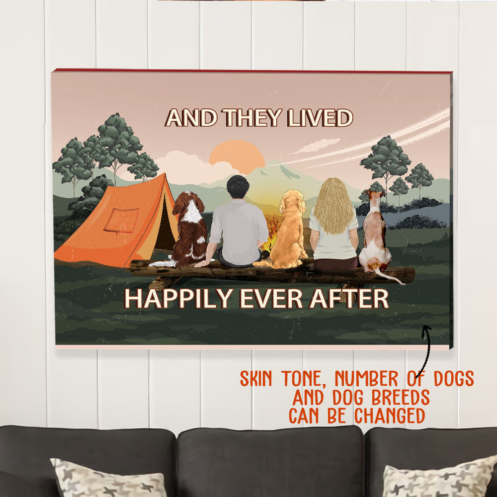 They Lived Happily Ever After - Premium Personalized Custom Canvas Print: Ideal Gifts For Dog Lovers