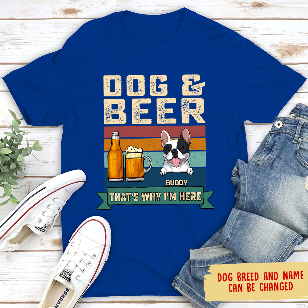Customizable Unisex Dog And Beer Personalized T-shirt - Ideal for Pet Lovers