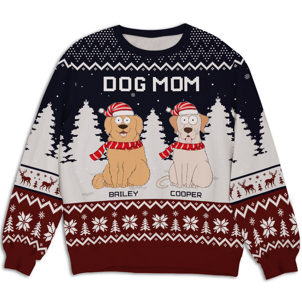 Snowy Night And Paw - Personalized Custom All-Over-Print Unisex 8.8 oz Polyester Blend Sweatshirt for Pet Lovers
