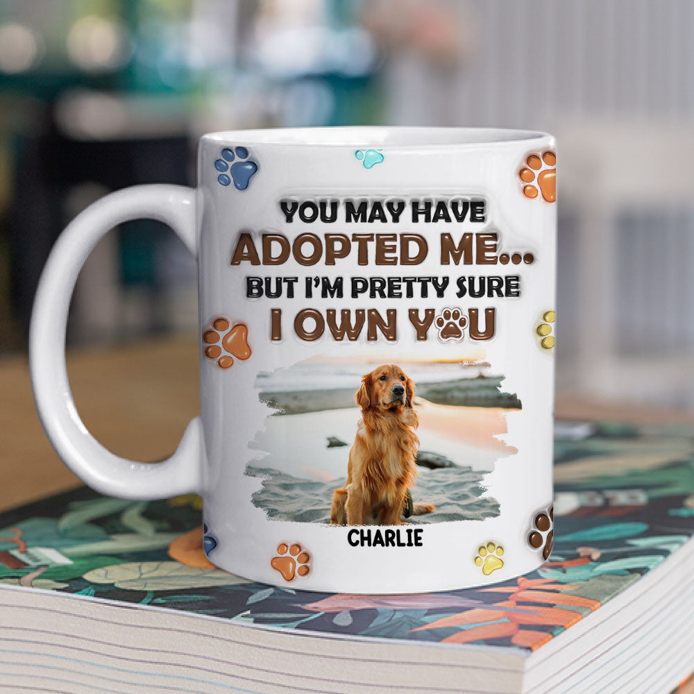 Personalized Custom 3D Inflated Effect Mug with Adopted Dogs Photo - 11oz High - Quality Ceramic