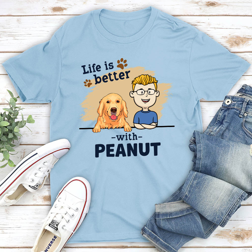 With Dog 1 - Personalized Custom Unisex Heavy Cotton T-shirt for Pet Lovers