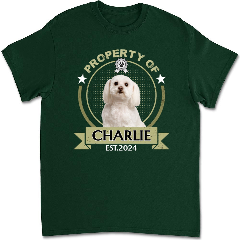Personalized Custom Unisex Property Of Human Dogs Photo T-Shirt - Perfect Gift for Pet Lovers