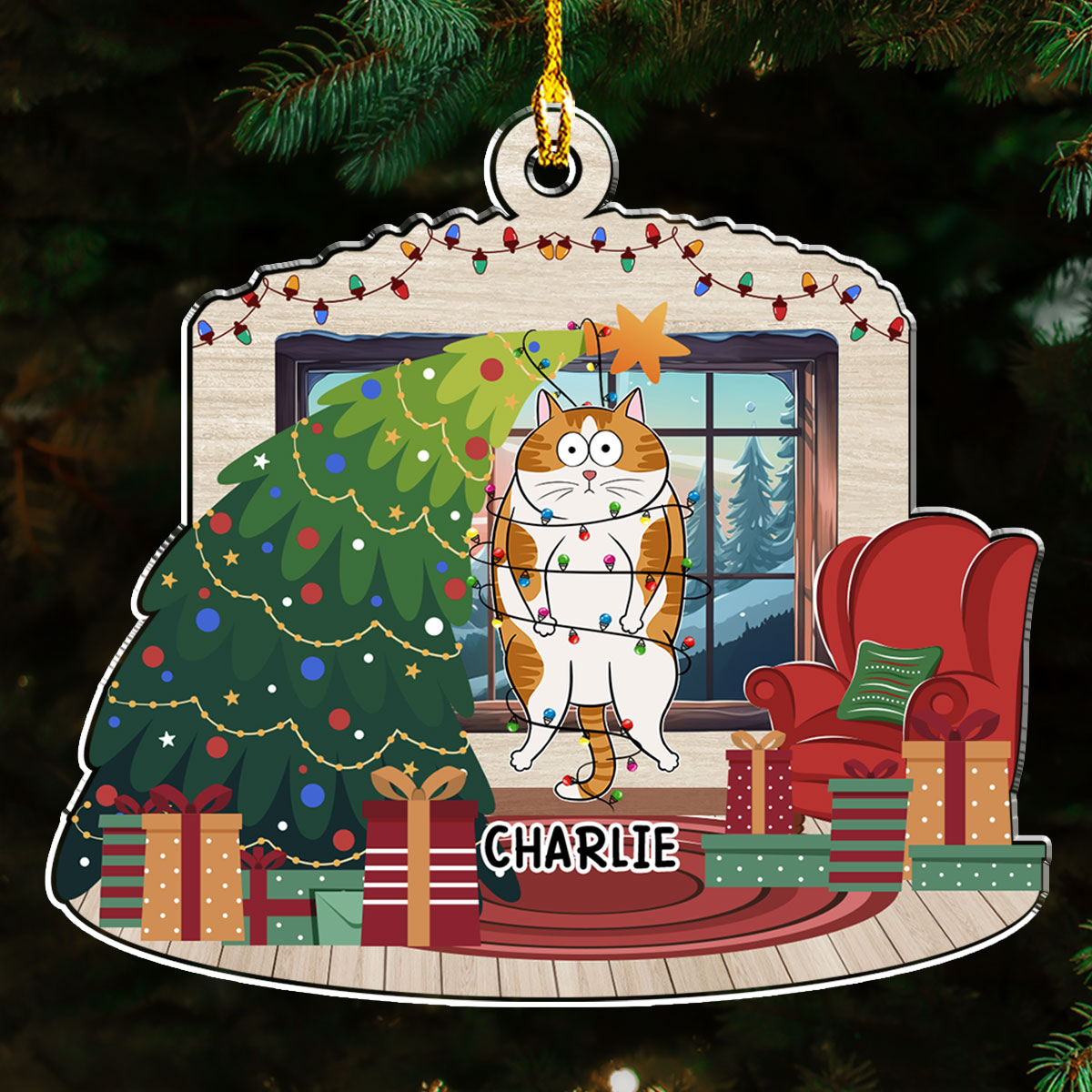 Personalized Custom Christmas Tree Falling Acrylic Ornament for Unforgettable Memories