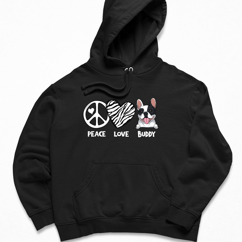 Peace And Love - Personalized Custom Unisex 8.0 oz Hoodie for Pet Lovers