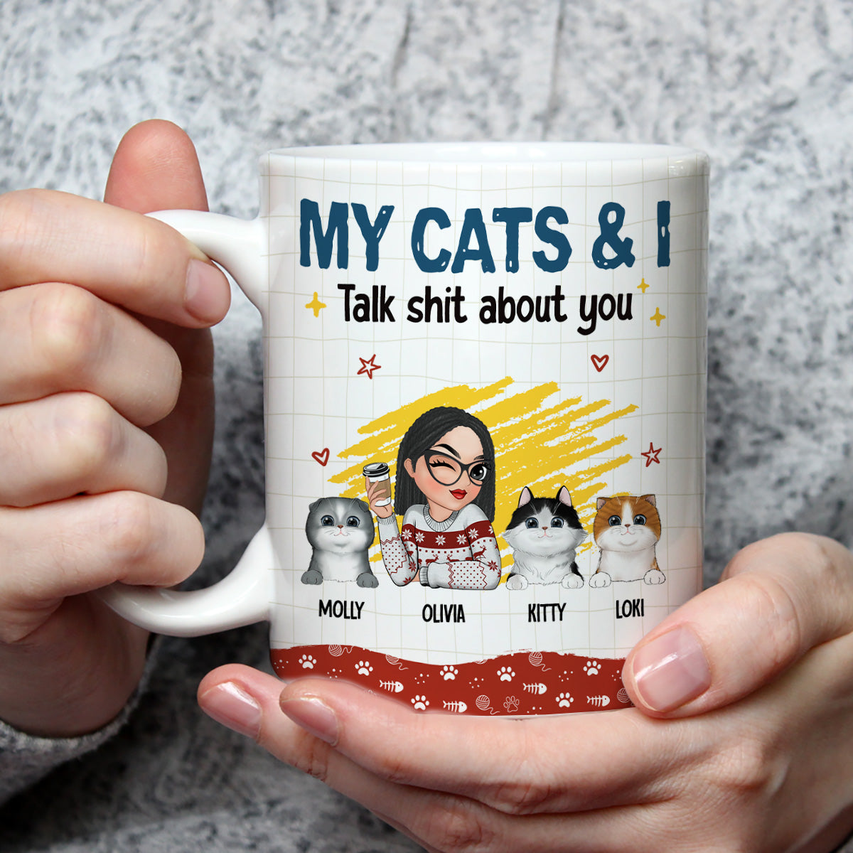 I And My Cats Talk Shit About You - Premium Personalized Custom 11oz Coffee Mug