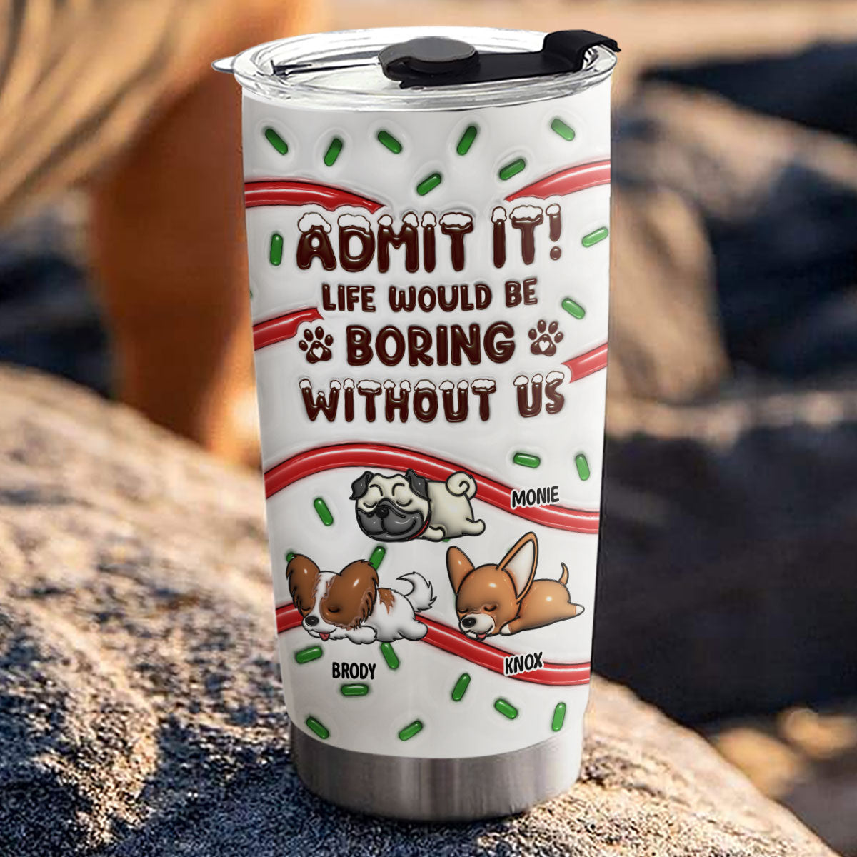 Admit It Cake - Customizable 3D Inflated Effect 20oz Personalized Tumbler for Sports, Travel & More