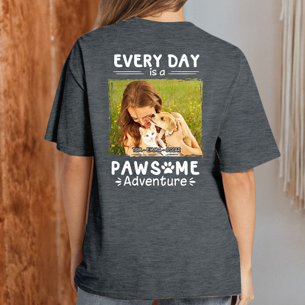 Pawsome Adventure Personalized Custom Unisex 5.3 oz T-shirt with Copyrighted Artwork