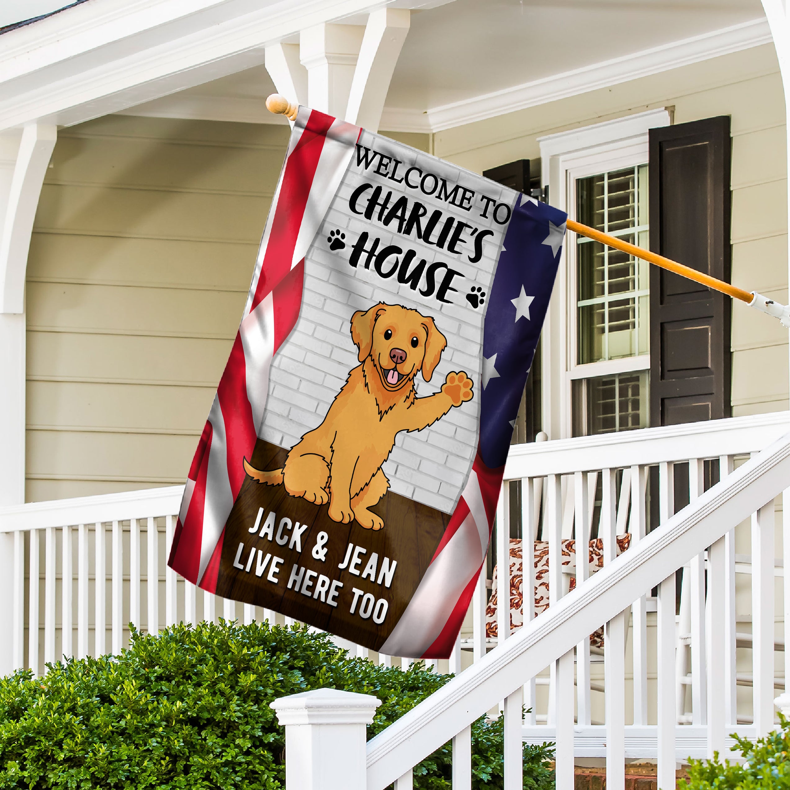 Welcome My House - Customizable Personalized Garden Flag for Pet Lovers (12' x 18', 28' x 40')