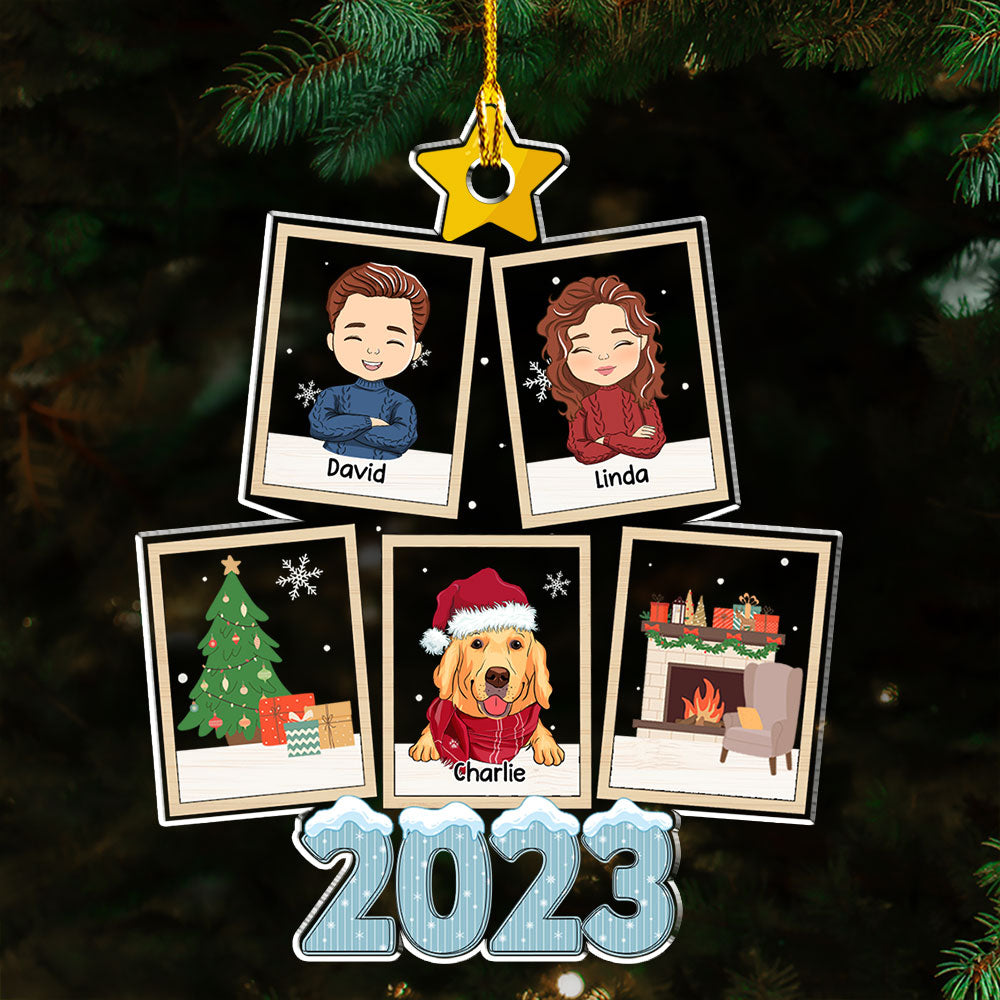 Customizable Personalized Christmas Pine Tree Acrylic Ornament