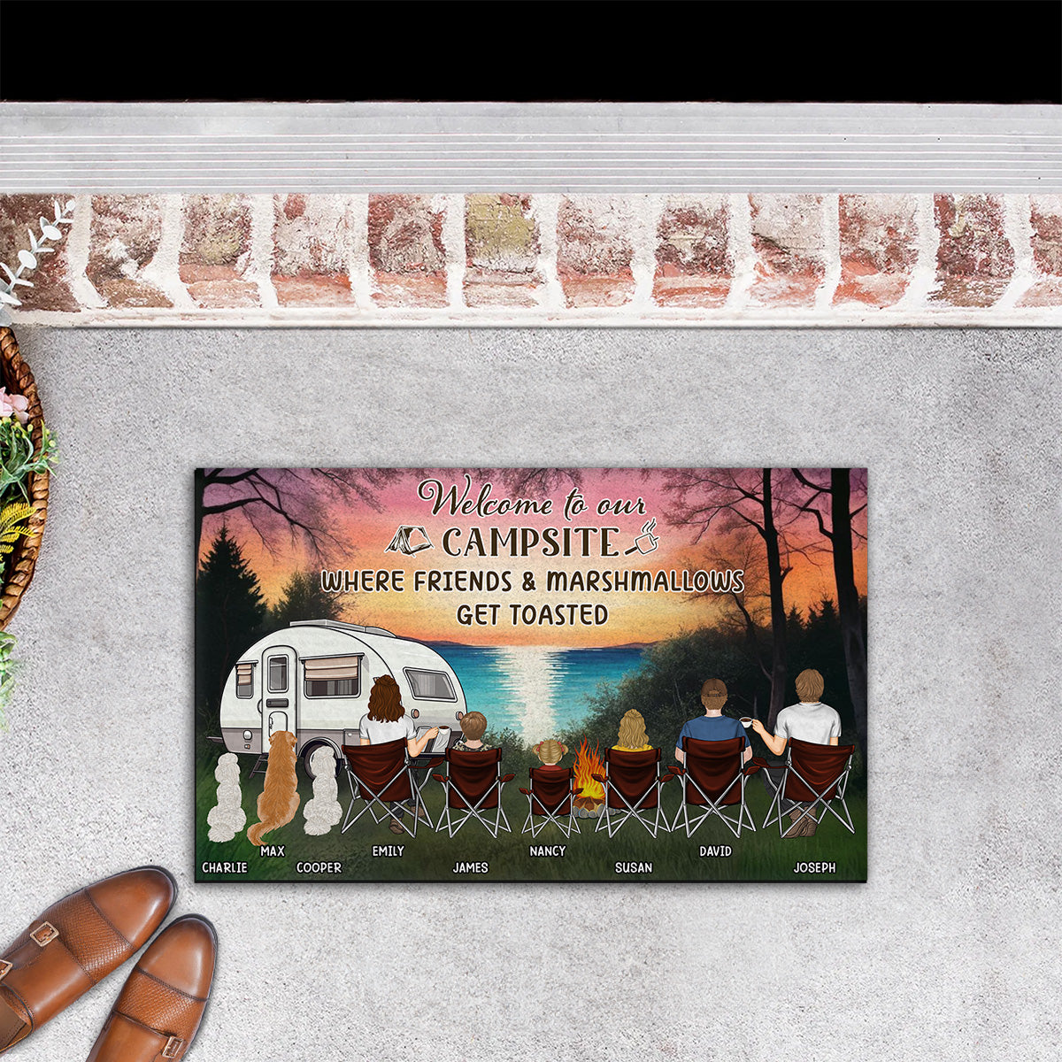 Happy Place - Personalized Custom Pet Lover's Doormat with Cat or Dog Picture