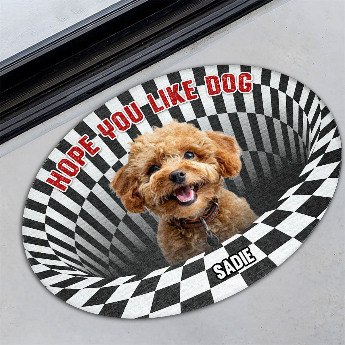 Personalized Custom Hope You Like Dogs Cartoon Photo Doormat for Pet Lovers