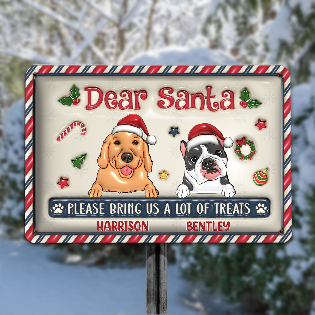Personalized Custom 3D Inflated Effect Metal Sign - Bring a Lot of Treats for Your Home or Office