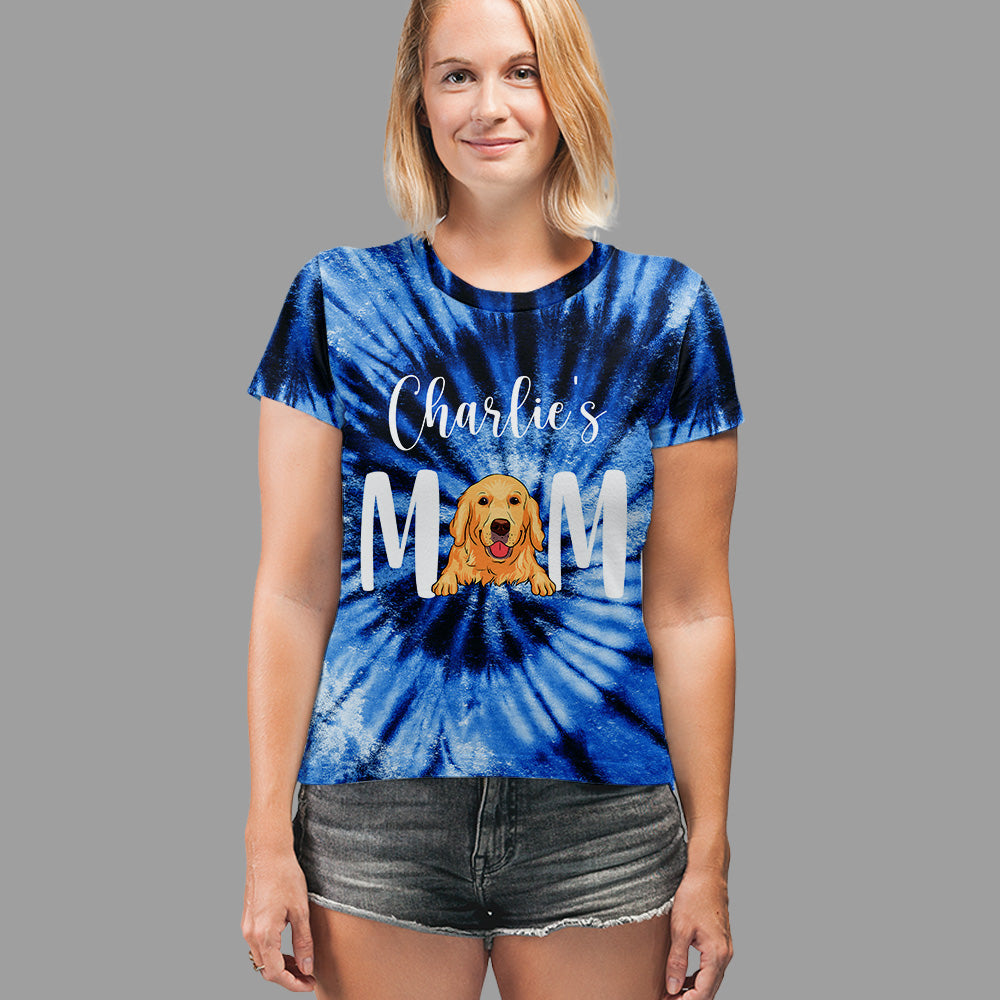 Stylish Personalized Custom All-over-print Dog Mom T-shirt for Everyday Wear
