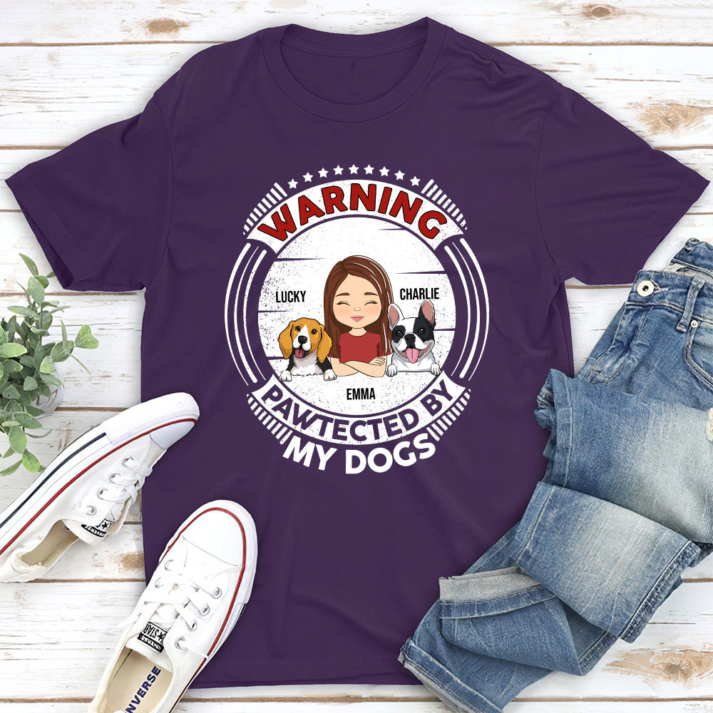 Pawtected By My Dog - Personalized Custom Unisex 5.3 oz T-shirt for Pet Lovers