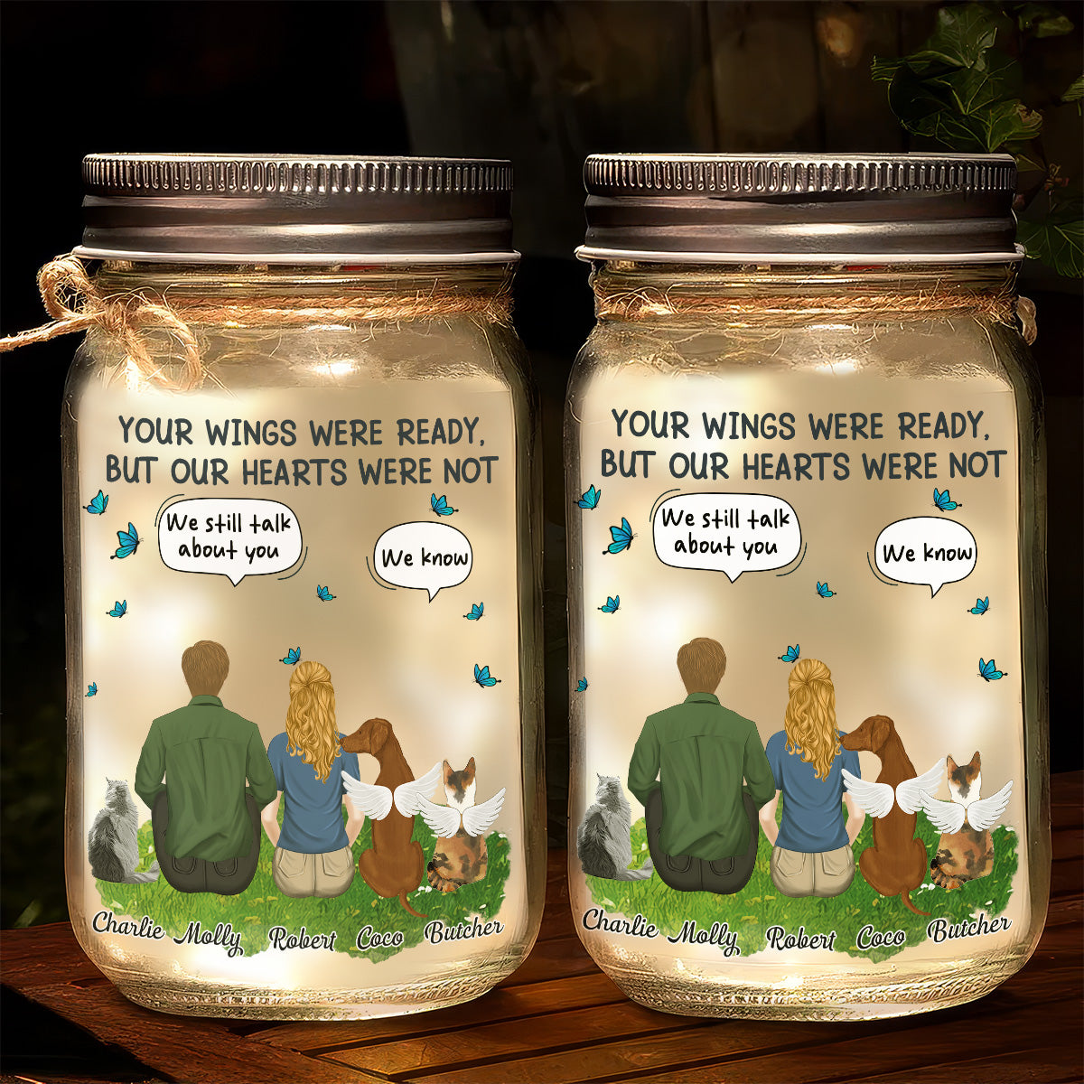 Your Light Will Always Shine In Our Hearts - 16oz Personalized Custom Mason Jar Light for Pet Lovers