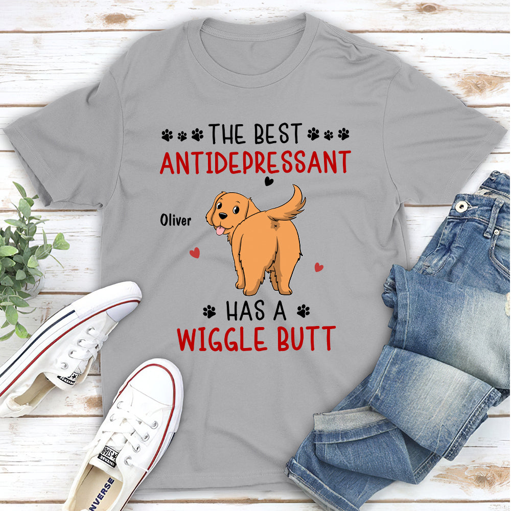 My Antidepressant - Personalized Custom Unisex 5.3 oz T-shirt for Pet Lovers