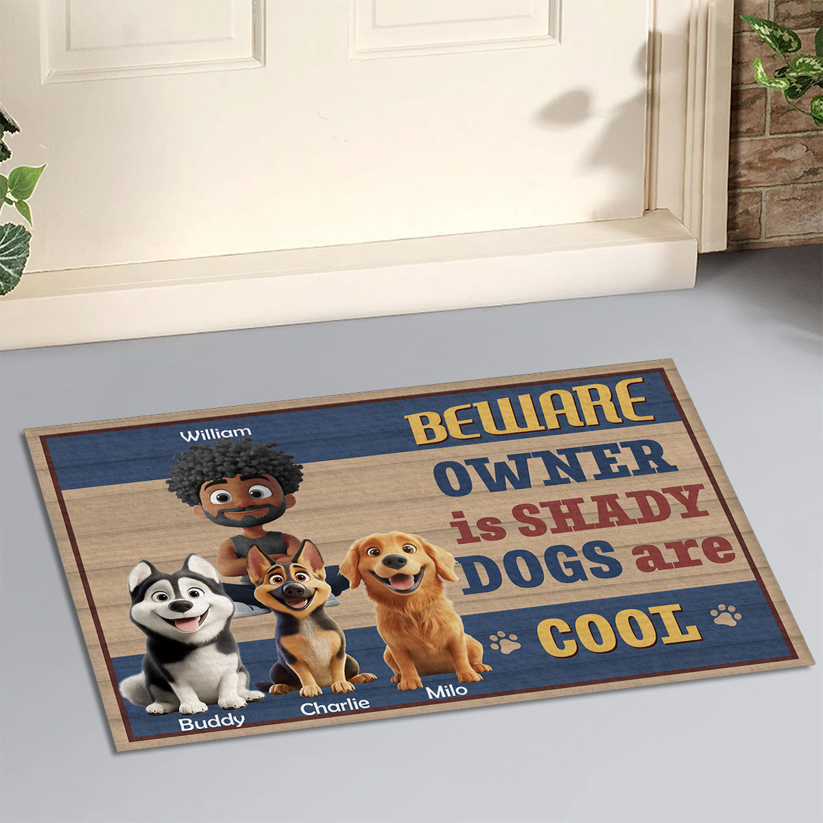 Cool Dogs - Personalized Custom Doormat with Sublimation Printing
