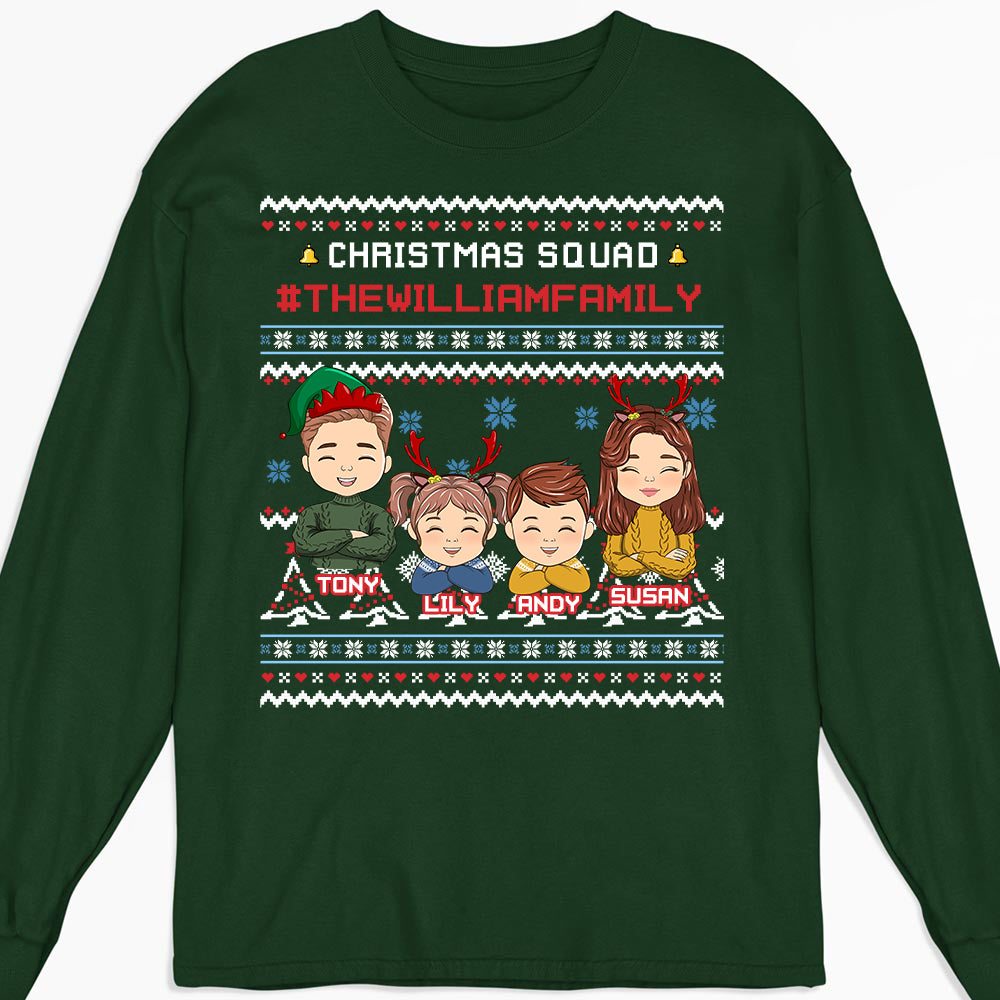 Family Squad - Personalized Custom Unisex 6.0 oz Long Sleeve T - Shirt for Pet Lovers