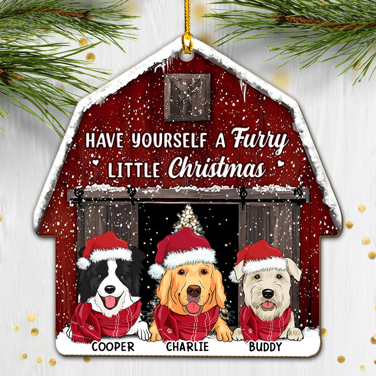 A Furry Little Christmas - Personalized Custom Wood Ornament for Unforgettable Holidays