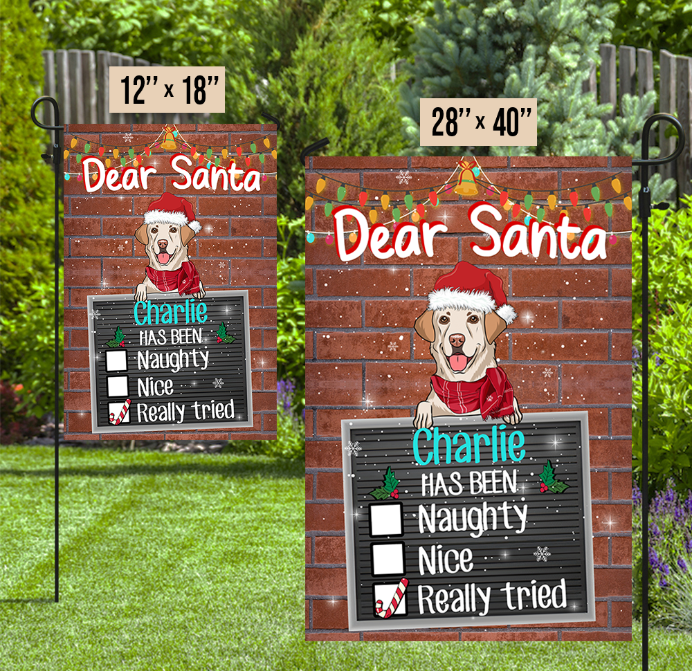 Dear Santa - Personalized Custom Christmas Garden Flag for Pet Lovers - 12' x 18' and 28' x 40' Sizes