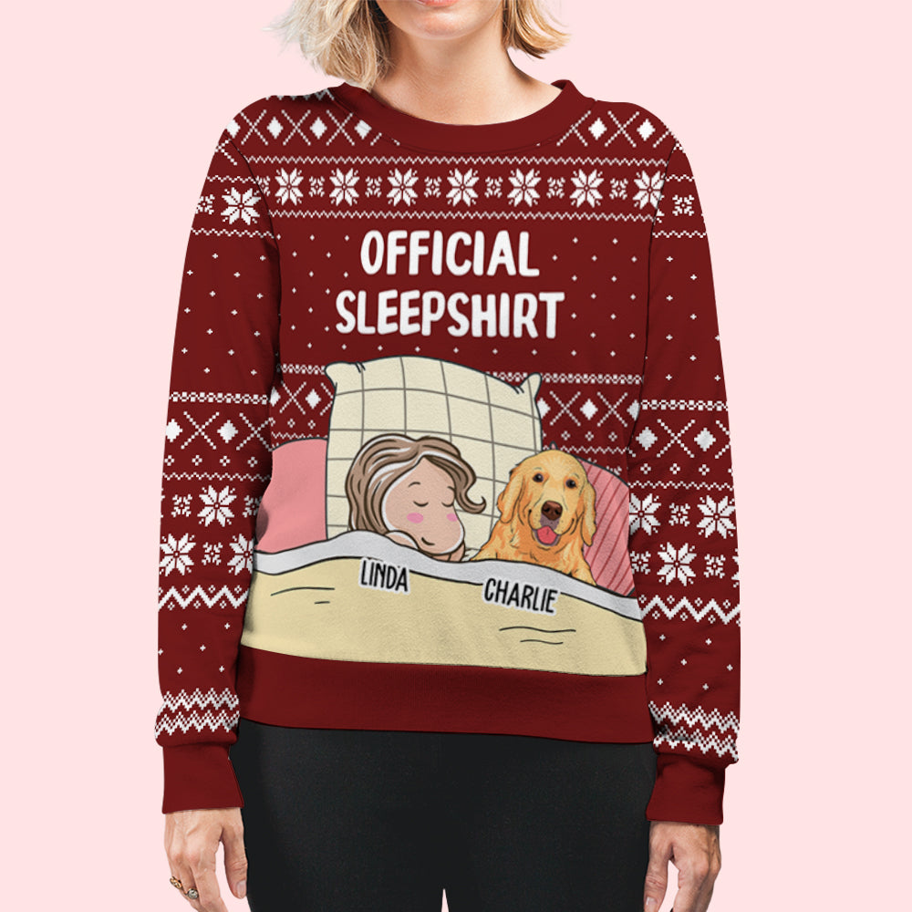 Customizable All-Over-Print Personalized Dog Sleepshirt Pattern Sweatshirt for Unisex