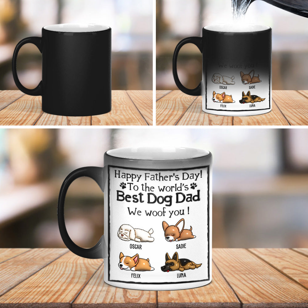 Best Dog Dad - Personalized 11oz/15oz Custom Color Changing Ceramic Coffee Mug