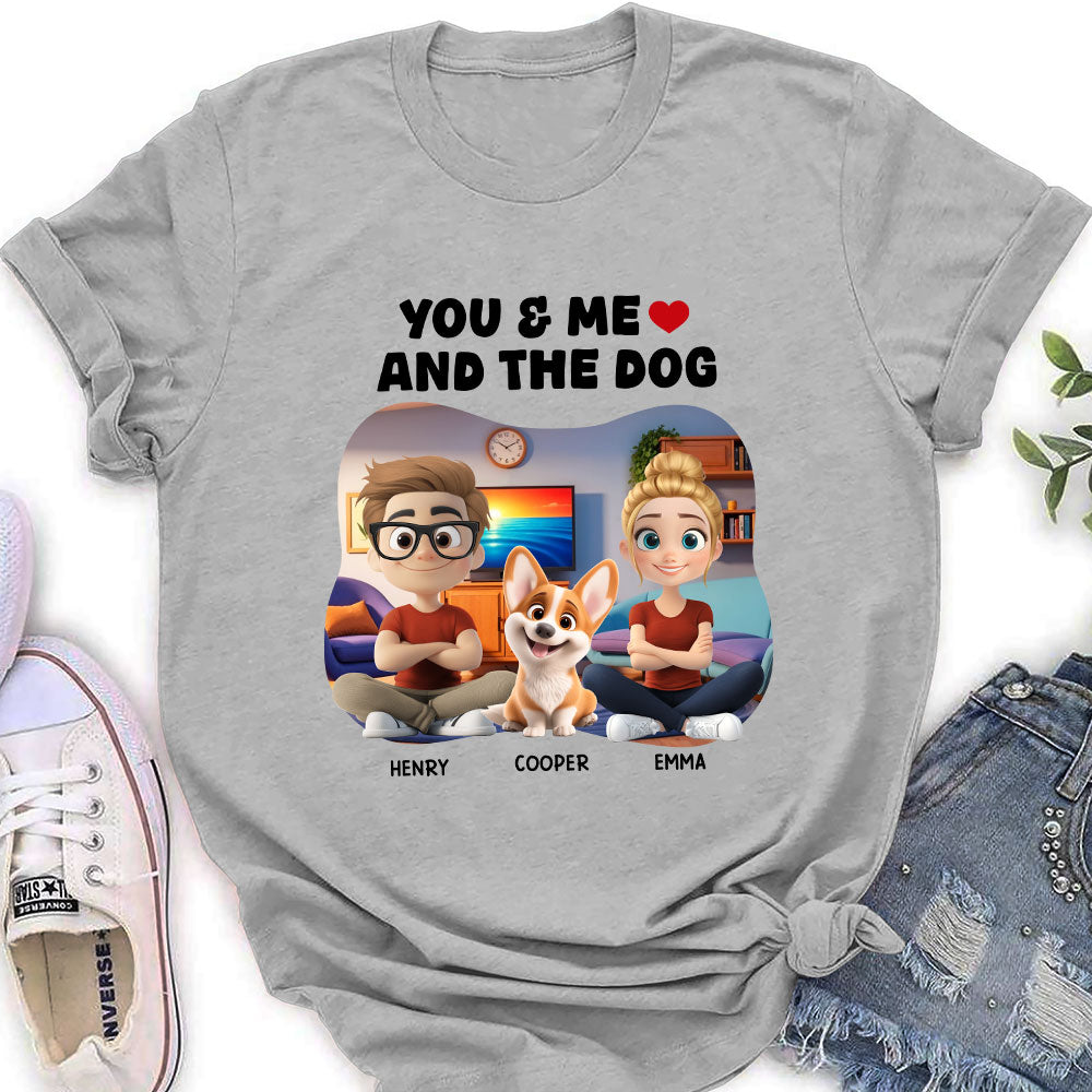 You Me And Dogs - Personalized Custom Women's Cotton Blend T-Shirt for Pet Lovers