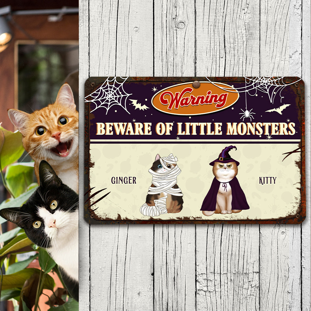 Beware Little Monster - Unique Personalized Custom Metal Sign for Home and Office Decor