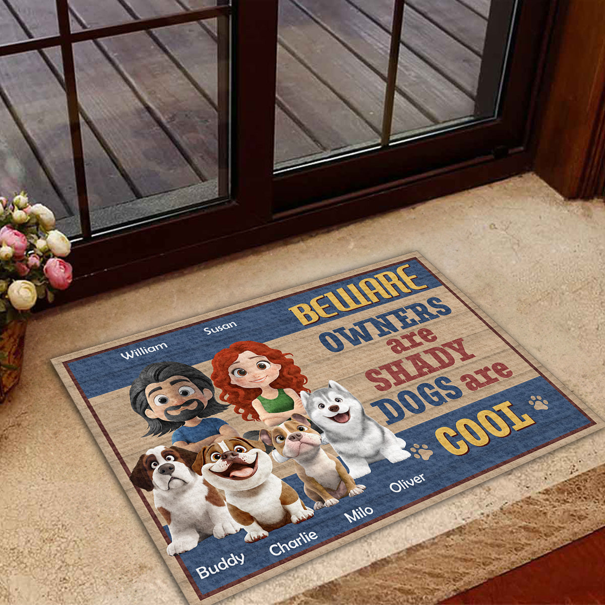 Cool Dogs - Personalized Custom Doormat with Sublimation Printing