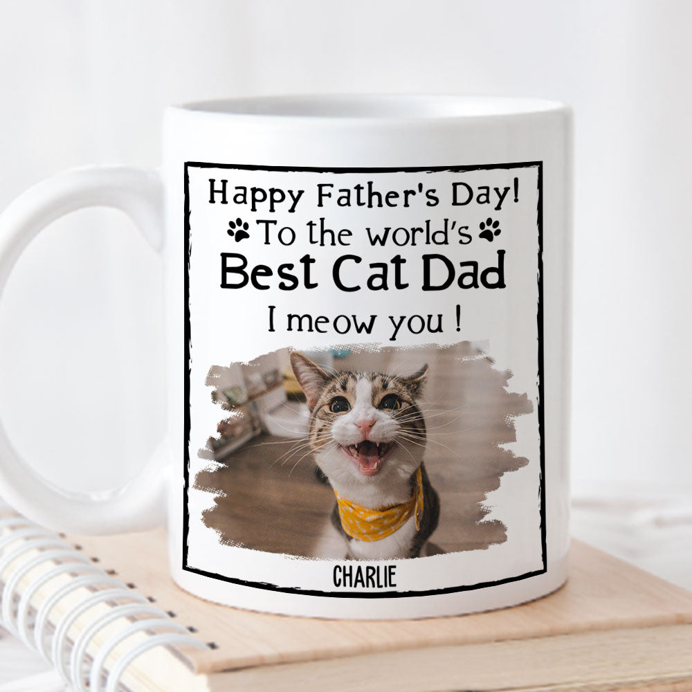Best Cat Dad - Personalized Custom 11oz/15oz Coffee Mug for Pet Lovers