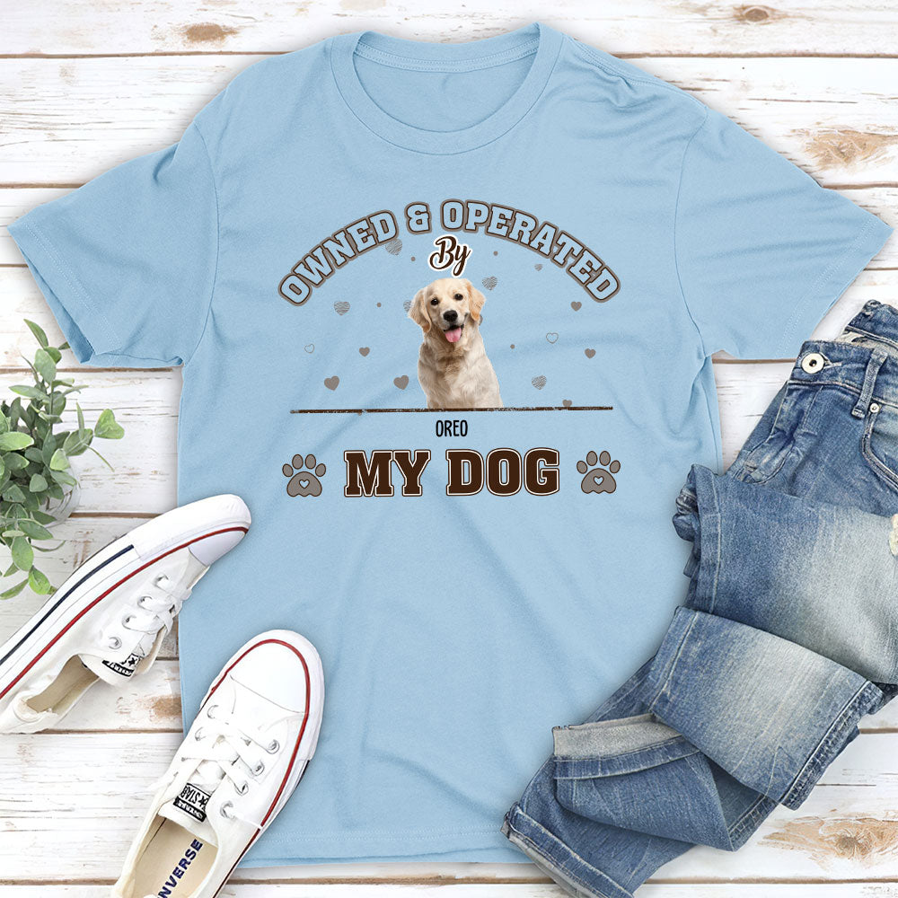 Dog Owned And Operated - Personalized Custom Unisex 5.3 oz T-shirt for Pet Lovers