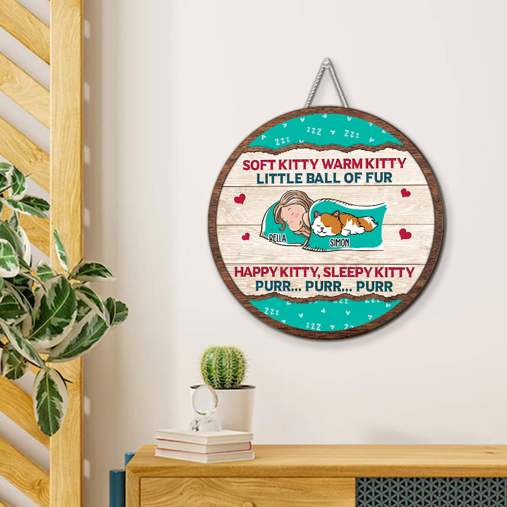 Soft Kitty - Unique Personalized Custom Wood Sign for Home Decor in Various Sizes