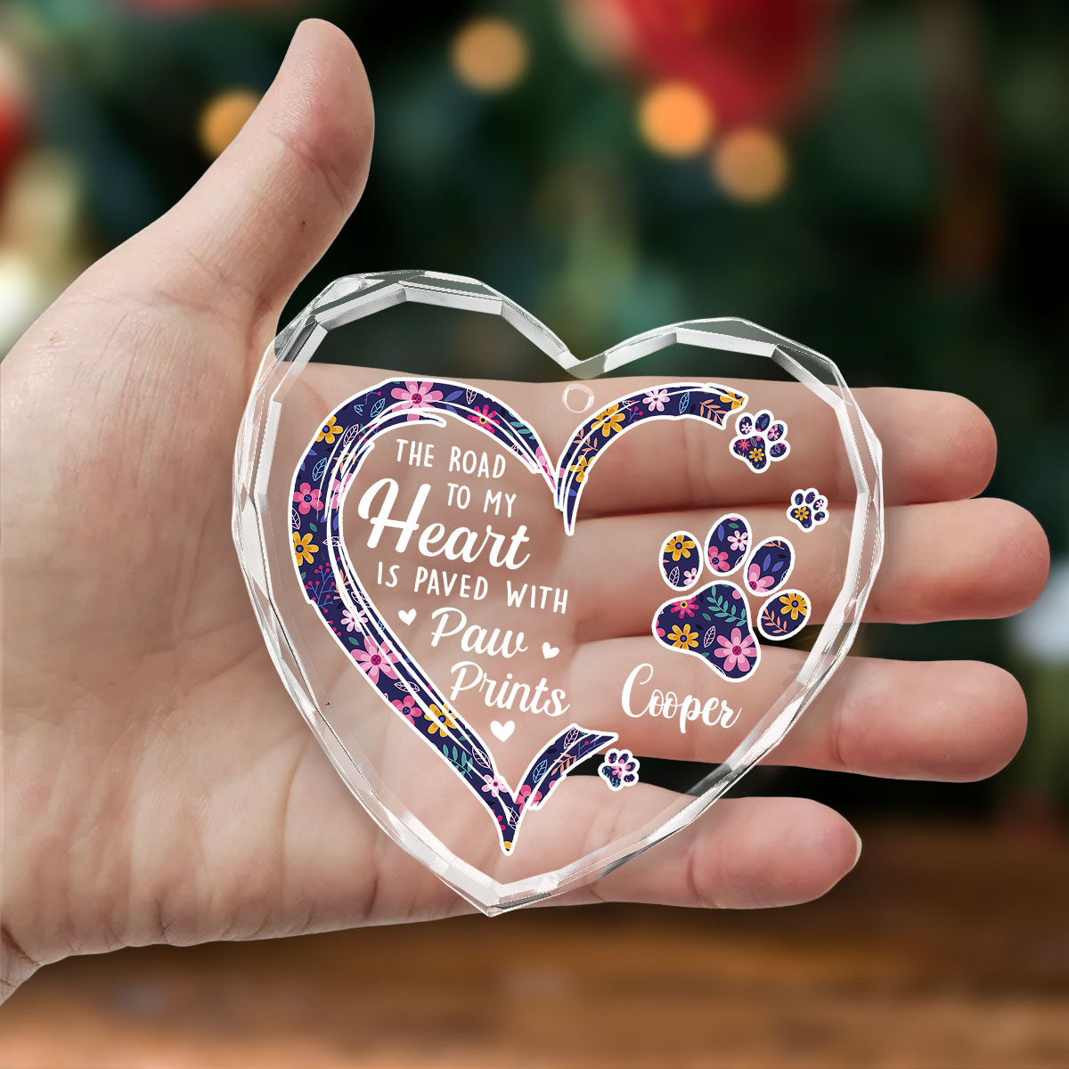 The Enchanting Road To Fur Mom's Heart - Personalized Custom 8mm Thick 3.07-inch Tall Glass Ornament