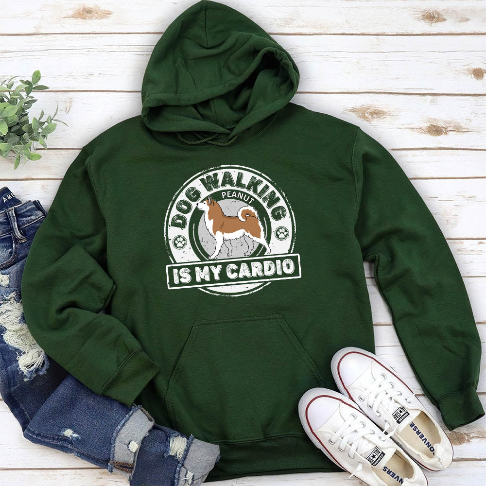 Personalized Cardio With Dog Custom Unisex 8.0 oz Hoodie - Ideal Gift for Pet Lovers