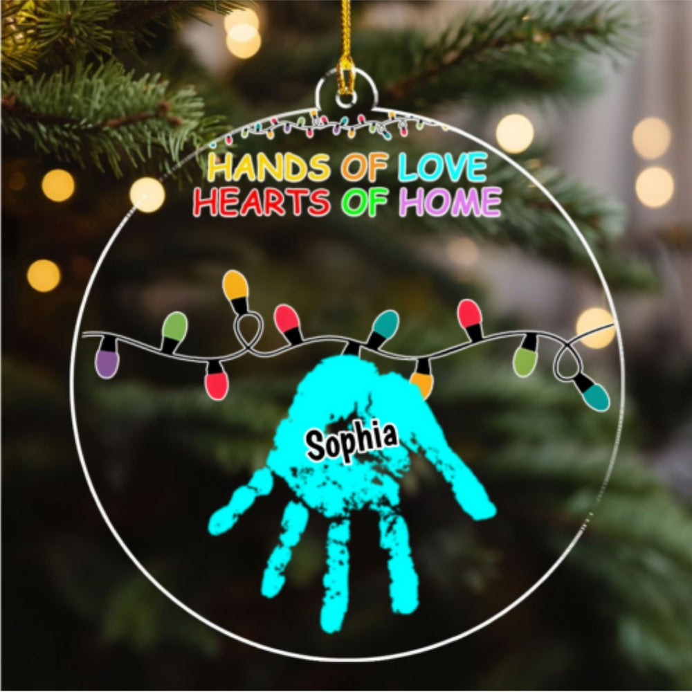 Hands Of Love - Personalized Custom Acrylic Christmas Ornament in 3.5, 4.5, 5.5 Inches