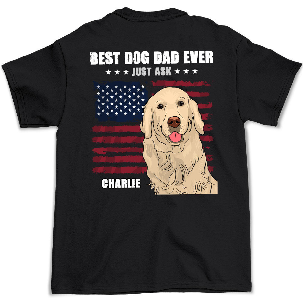 Best Dog Dad Ever - Personalized Custom Unisex 5.3 oz T-shirt for Pet Lovers